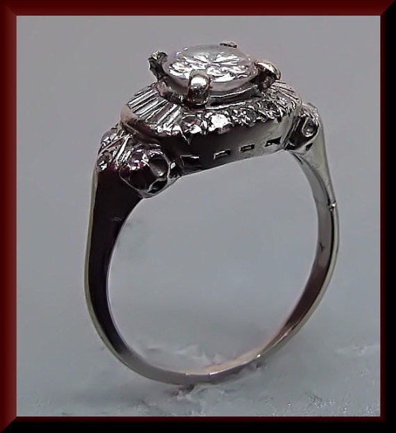 Antiker Diamant Verlobungsring Mit Altschliff 14K Weißgold Ehering - Er 402 M von AntiqueJewelryNyc