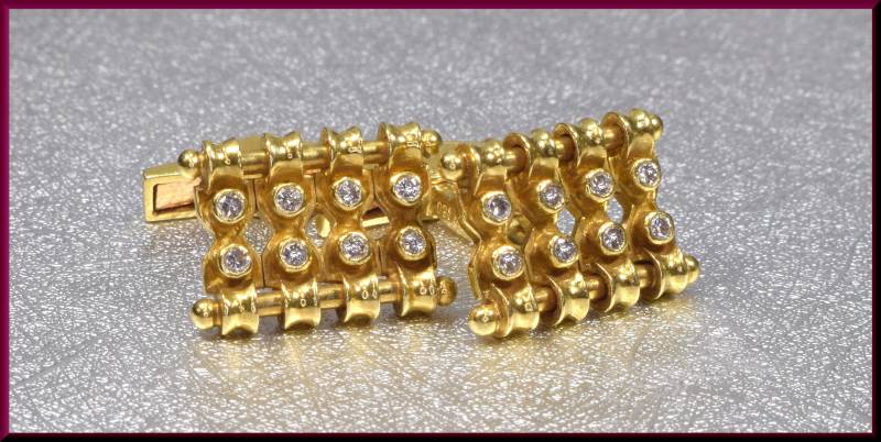 Manschettenknöpfe Gold Hochzeit Herren Diamant Schmuck Bräutigam Geschenk Für Ihn Jahrestag von AntiqueJewelryNyc
