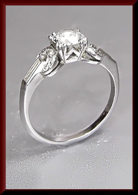 Vintage Diamant Verlobungsring Mit Altschliff Platin Ehering - Er 423 M von AntiqueJewelryNyc