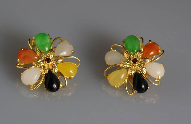 Blume Modernist Ohrringe Goldohrringe Multi Edelsteine Clip Durchbohrte Moderner Schmuck Goldschmuck Mcm Blume Modernist Ohrringe Goldohrringe Multi Edelsteine Clip Durchbohrte Moderner Schmuck Goldschmuck Mcm von AntiqueSelectNY