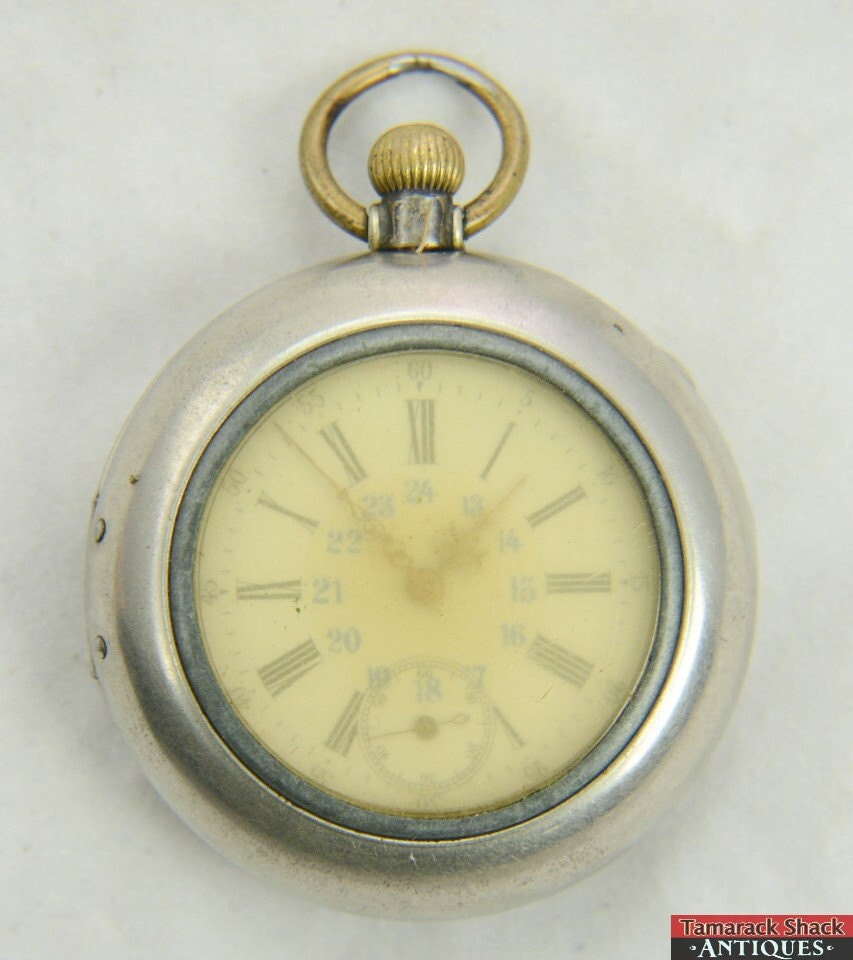 Antike .800 Silber Schweizer Remontoir Zylinder 24 Stunden Zifferblatt Paar Taschenuhr Reparatur Antike .800 Silber Schweizer Remontoir Zylinder 24 Stunden Zifferblatt Paar Taschenuhr Reparatur von AntiqueShack
