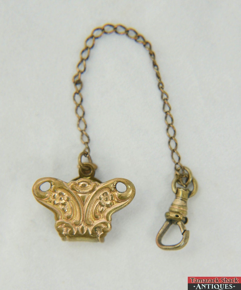 Antike 4 1/4 "Victorian S & C Gold Filled Taschenuhr Kette Taschengriff Fob Antike 4 1/4 "Victorian S & C Gold Filled Taschenuhr Kette Taschengriff Fob von AntiqueShack