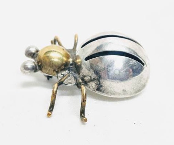 Vtg Sterling Silber Marienkäfer Brosche Pin Taxco Tc-254 Gold Ton Und Vtg Sterling Silber Marienkäfer Brosche Pin Taxco Tc-254 Gold Ton Und von AntiqueShack