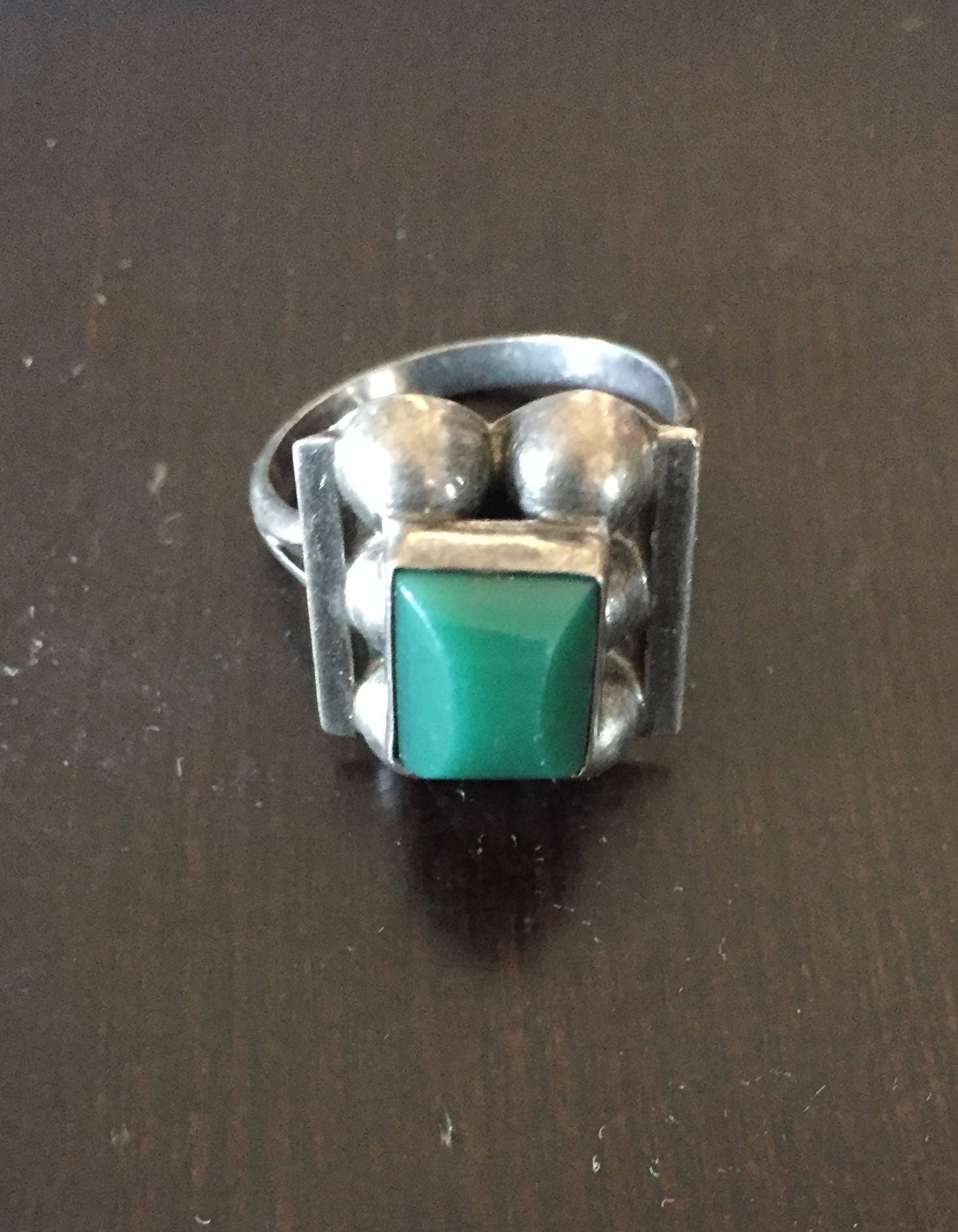 Türkis Stein & Sterling Silber Statement Ring - Größe 7 Ca. 1960Er Jahre | Made in Mexiko von AntiqueSoCal