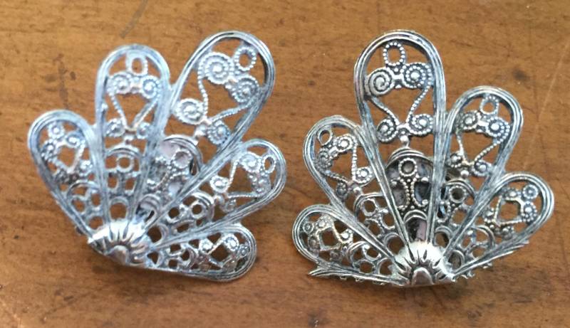 Vintage Sterling Silber-Clip Auf Ohrringe von AntiqueSoCal