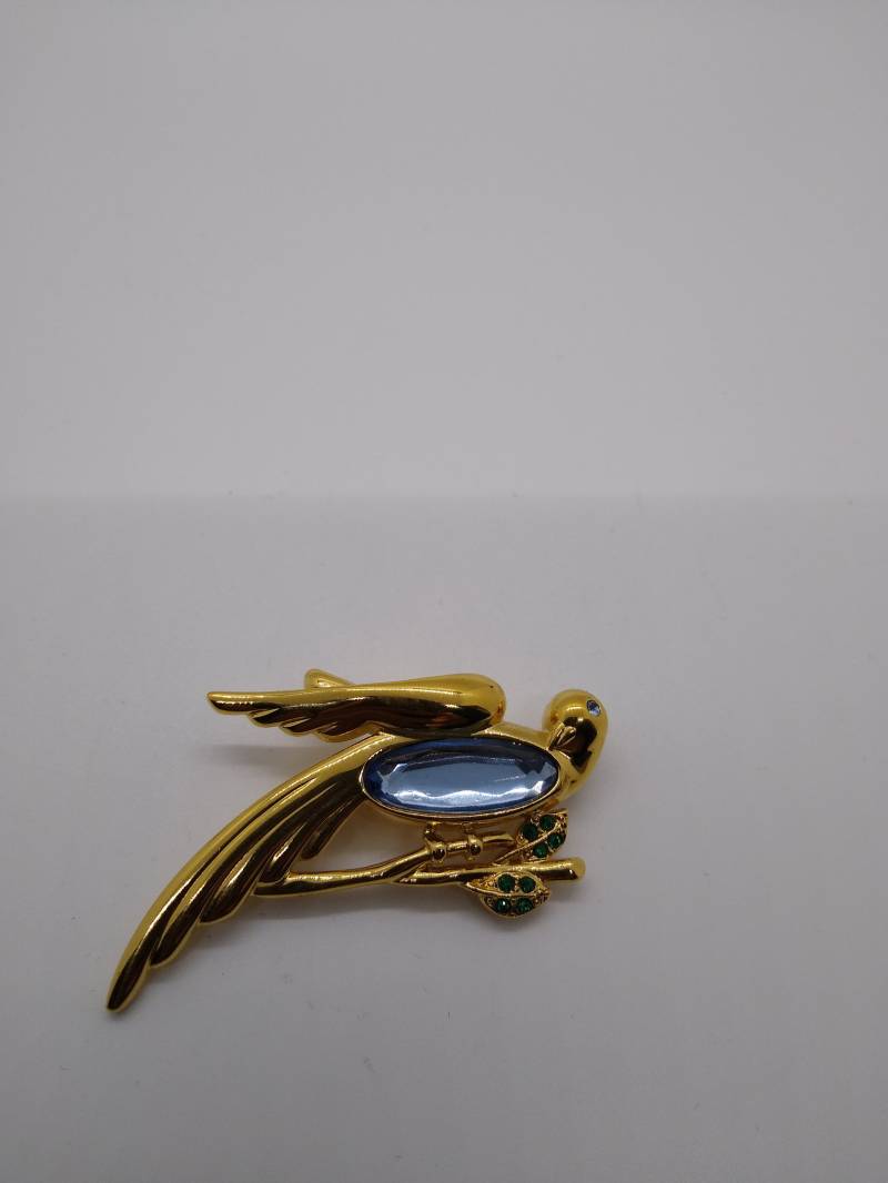 Monet Tauben Brosche Goldfarben Mit Kunststein von AntiqueValueKing