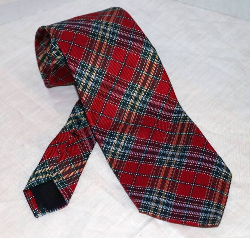 Brooks Brothers Herren Krawatte - Rot Kariert Made in Usa 100% Seide von AntiqueologyToday