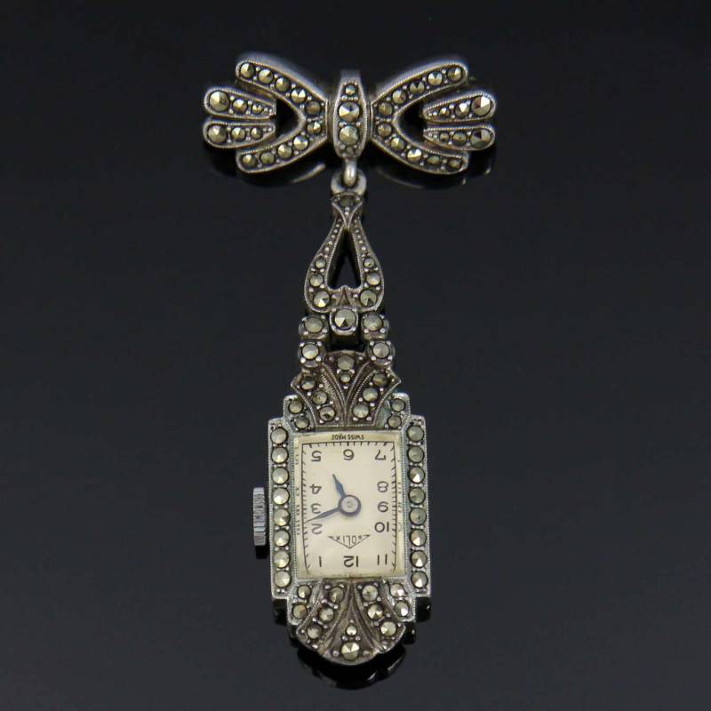 Exquisite Art Deco Brosche Schweizer Uhr - Krankenschwester Taschenuhr Von Solix, 1930Er Jahre Exquisite Art Deco Brosche Schweizer Uhr - Krankenschwester Taschenuhr Von Solix, 1930Er Jahre von AntiquesfromPragueCZ
