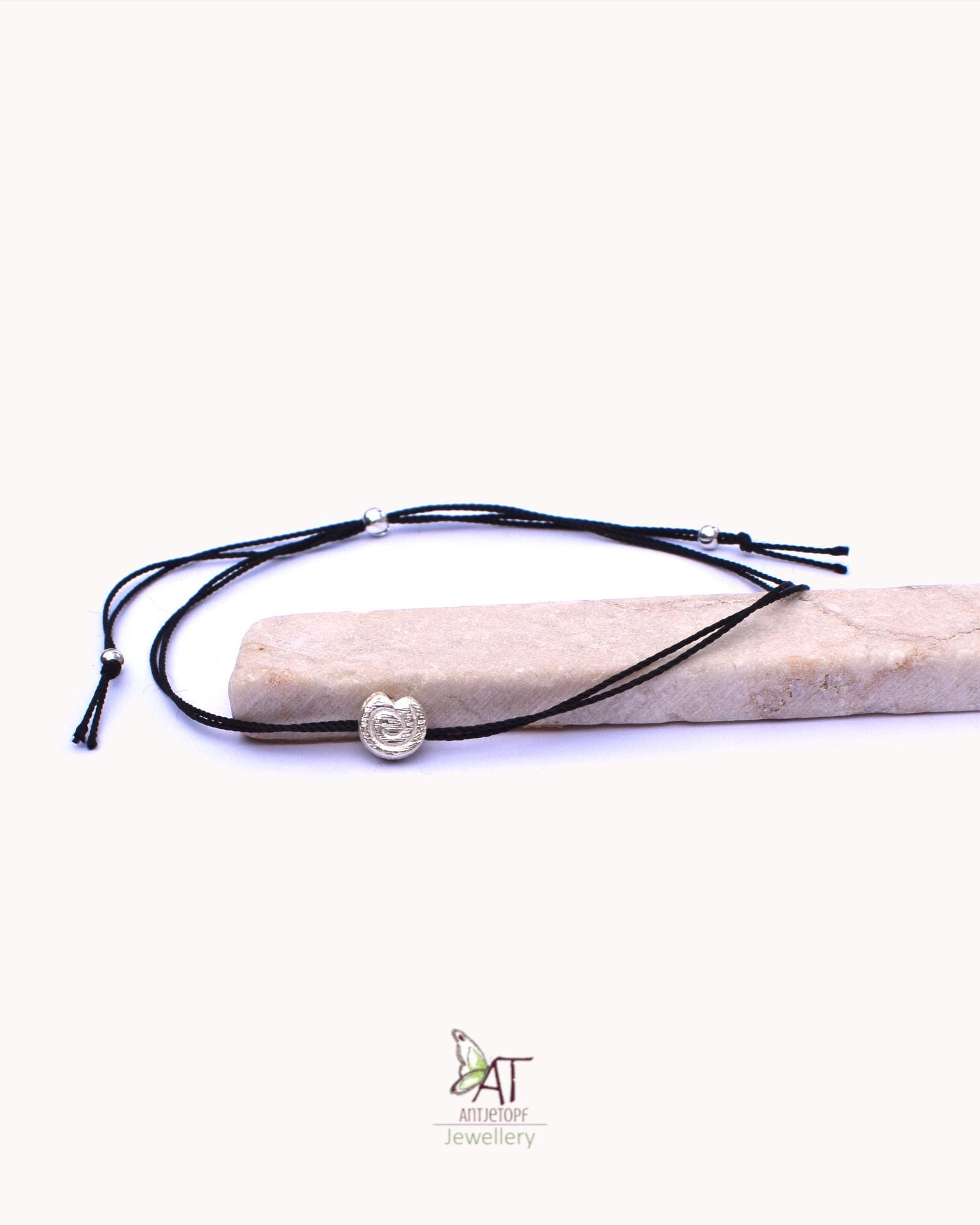 Schnecke Armband Aus Echter Seide, 925 Sterling Silber, Verstellbare Größe, Geschenk, Geduld, Ausdauer, Mann , Partner Geschenkidee von AntjeTopfJewellery