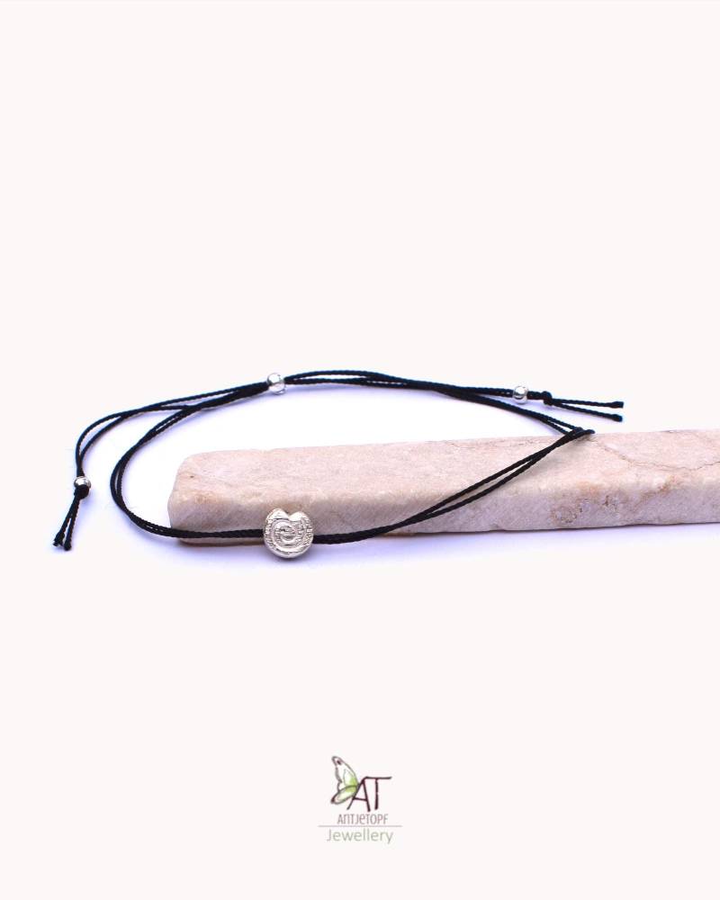 Schnecke Armband Aus Echter Seide, 925 Sterling Silber, Verstellbare Größe, Geschenk, Geduld, Ausdauer, Mann , Partner Geschenkidee von AntjeTopfJewellery