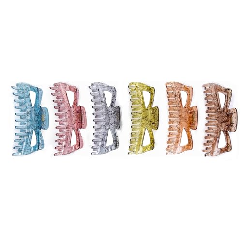 Antmoilios Extra große Haarklammern für dickes Haar, 16,3 cm, starker Halt, mattes Jumbo-Zubehör für Frauen, langes lockiges Haar, niedlich, rutschfest, französische Riesenkiefer-Clip (Rot, Rosa, von Antmoilios