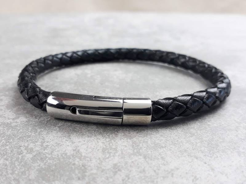 Schlangen-Silber-Lederarmband 6mm Herren - Geburtstagsgeschenk Herrenschmuck Personalisiertes Armband Geschenk Für Männer Ihn von AntoJewell