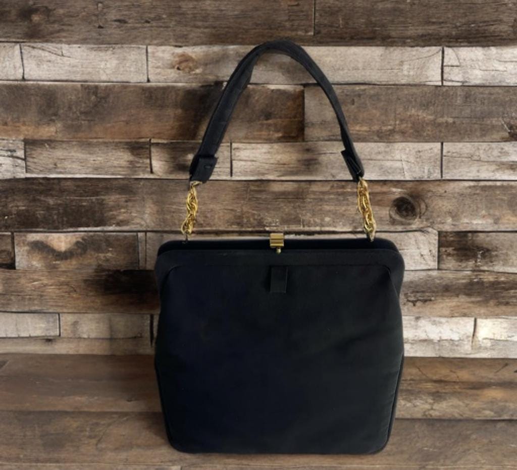 1950Er Jahre Schwarze Faille Handtasche von AntoinettesCake