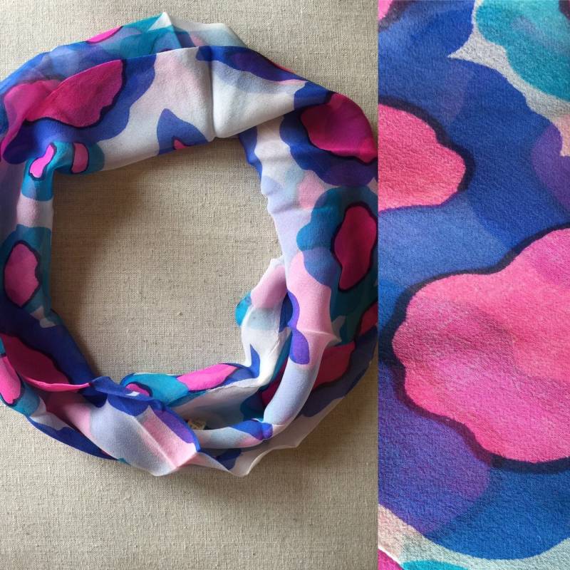 Vintage 1960Er Jahre Kreis Crepe Chiffon Pop Art Design Ringschal von AntoinettesCake