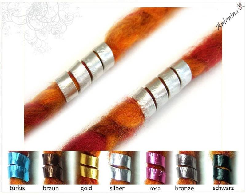 2 Dreadperlen Bartschmuck Türkis Silber Bronze Braun Schwarz Gold Rosa Dread Schmuck Männer Spiralen Dreadschmuck Haarperlen Dreadlocks von AntoninaHaarschmuck