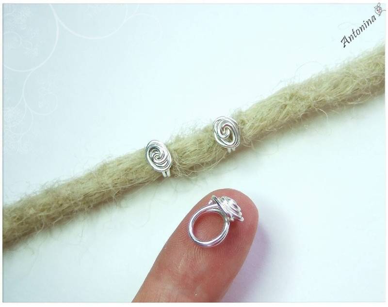 3 Bartperlen Dread Schmuck Ringe Silber Gold Kupfer Bronze Rosen Dreadlocks Dreadperlen Metall Dreadschmuck Perlen Set Spiralen von AntoninaHaarschmuck