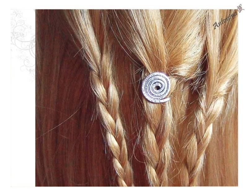 Dread Zopf Spirale Ammonit Wikinger Haarspirale Dreadschmuck Einzigartig Schnecke Box Braids Dreadlock Großlochperle Schmuck von AntoninaHaarschmuck
