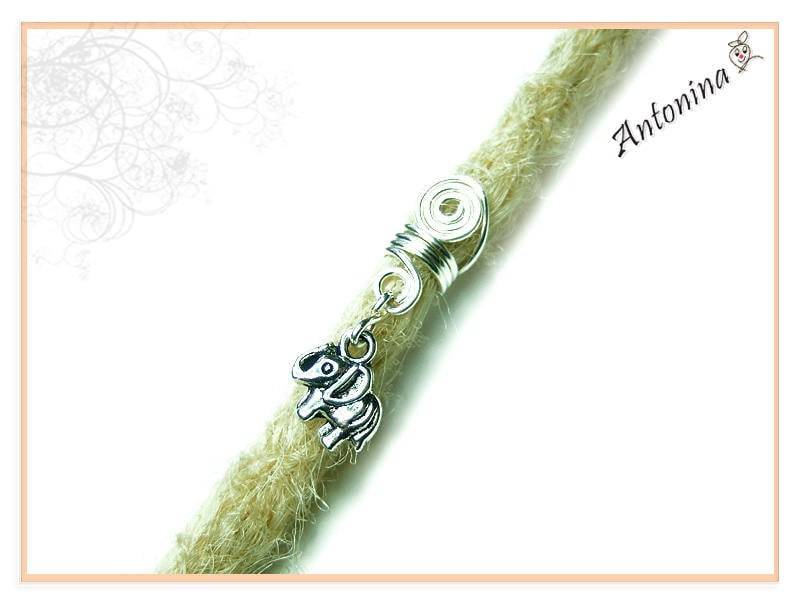 Elefant Dreads Schmuck Gold Oder Silber Anhänger Mädchen Dreads, Dreadlock Dreadschmuck Ohrringe von AntoninaHaarschmuck