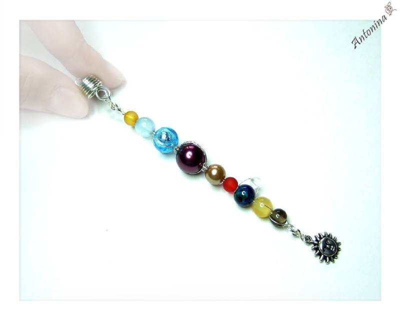 Planeten Dread Schmuck Ohrringe Weltall Universum Anhänger Sonne Erde Mond Mars Venus Jupiter Neptun Uranus Saturn Dreadperle Dreadlocks von AntoninaHaarschmuck