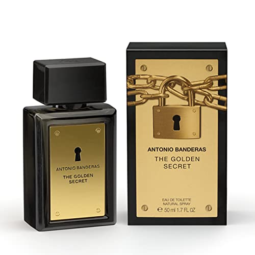 Banderas Perfumes - The Golden Secret - Eau de Toilette Spray für Herren, Täglicher und Männlicher Duft mit Minze und Apfellikör – 50 ml von Banderas