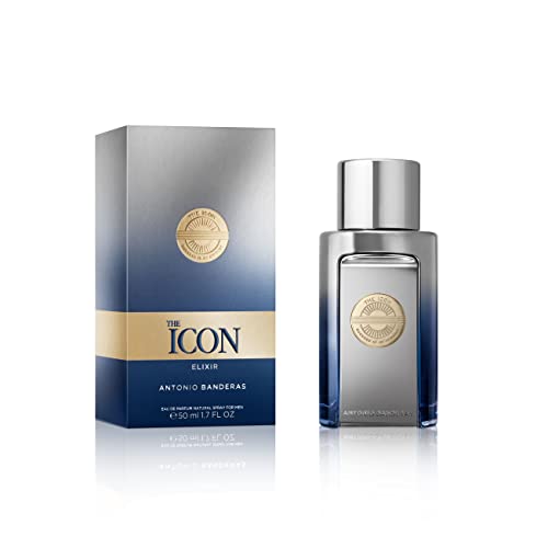 Banderas The Icon Elixir Eau de Parfum für Herren – Langanhaltend – Frischer, eleganter und sexy Duft – Würzige Mandarine und holzige Noten – Ideal für besondere Anlässe – 50 ml von Antonio Banderas