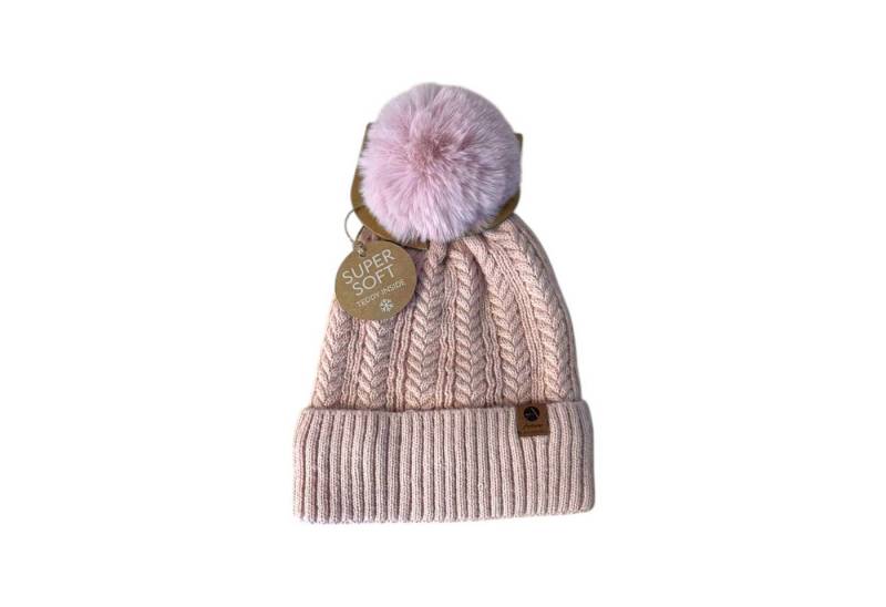 Antonio Bommelmütze Winter Damen Mütze » Bommelmütze Nora Mit Teddy (Kein Set, 1-St., 1 Mütze) » Strickmütze mit Flechtoptik » Wintermütze mit Bommel von Antonio