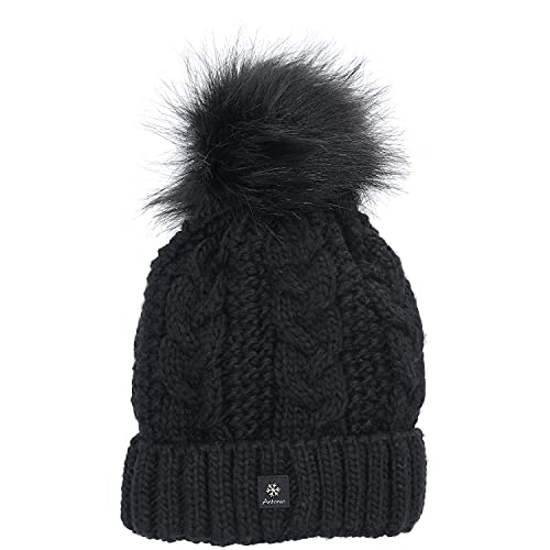 Antonio Damen Strick Mütze Beanie W23/24 Black von Antonio