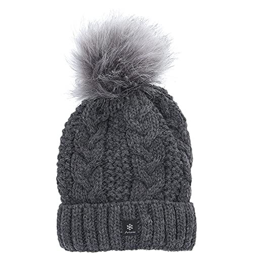 Antonio Damen Strick Mütze Beanie W23/24 Dark Grey von Antonio