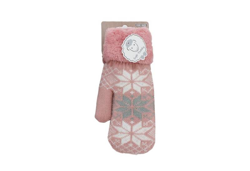 Antonio Fäustlinge Damen Fäustlinge mit Teddy Futter » Winterhandschuhe gefüttert (Kein Set, 2-St., 1 Paar Handschuhe) » Soft Teddy Handschuhe » Strickhandschuhe Norweger Stern von Antonio