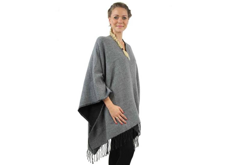 Antonio Poncho Antonio Wohlfühl-Poncho Damen Winter grau von Antonio