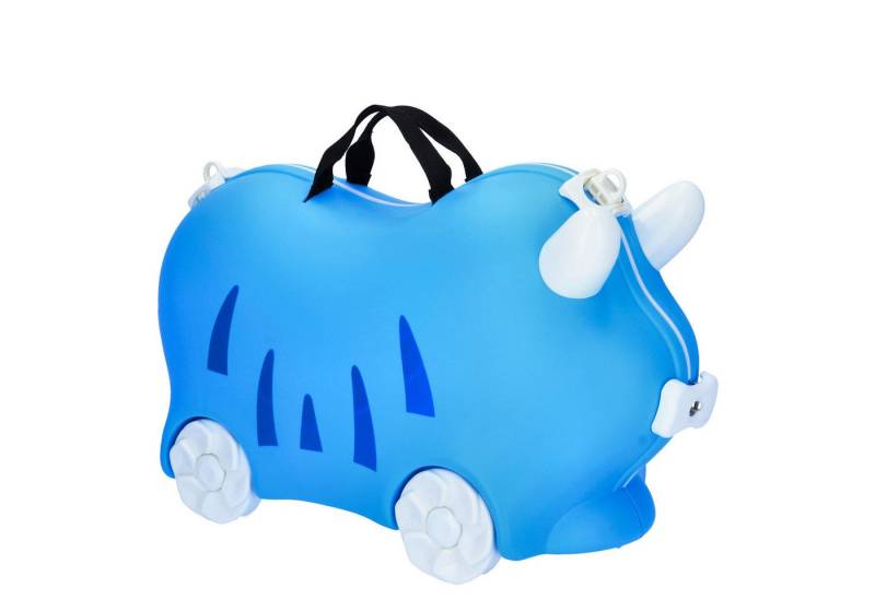 Antonio Koffer Antonio 4-Rad Kindertrolley Ride-On Blue, 4 Rollen Rollen von Antonio