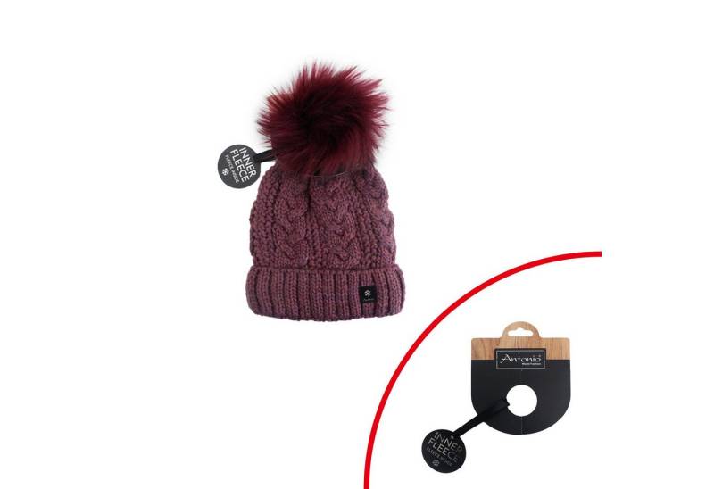 Antonio Strickmütze Antonio Winter Damen Mütze bordeaux (1-St) von Antonio