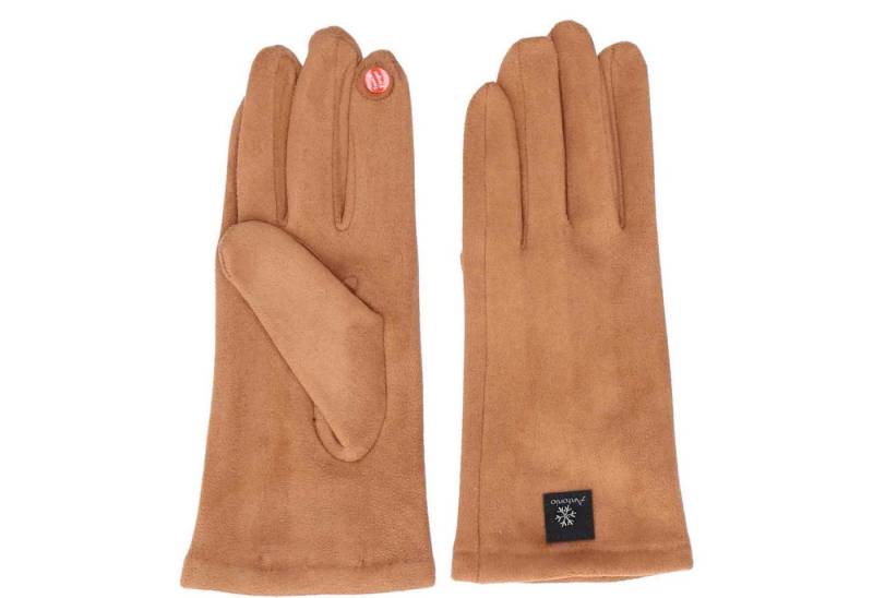 Antonio Strickmütze Antonio Damen Fingerhandschuhe Elegant Camel (1-St) von Antonio
