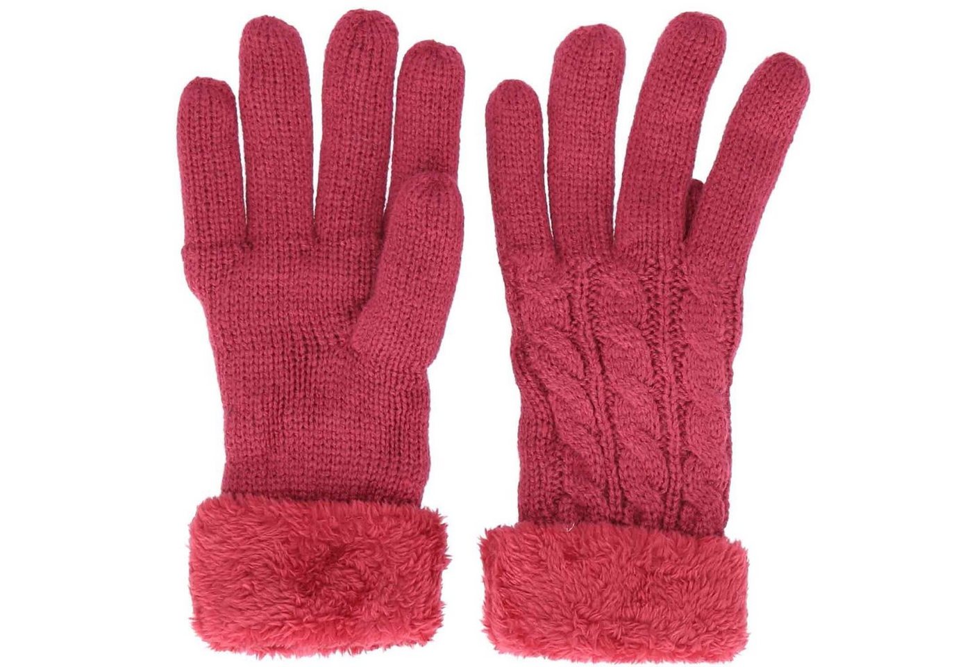 Antonio Strickhandschuhe Antonio Damen Winter Fingerhandschuhe Teddy Futter berry von Antonio