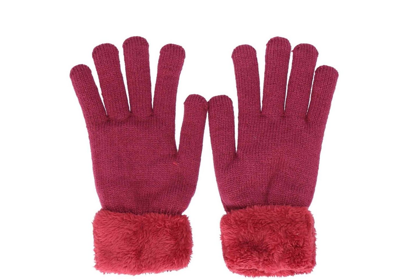 Antonio Strickhandschuhe Antonio Damen Winter Fingerhandschuhe Teddy Futter berry von Antonio