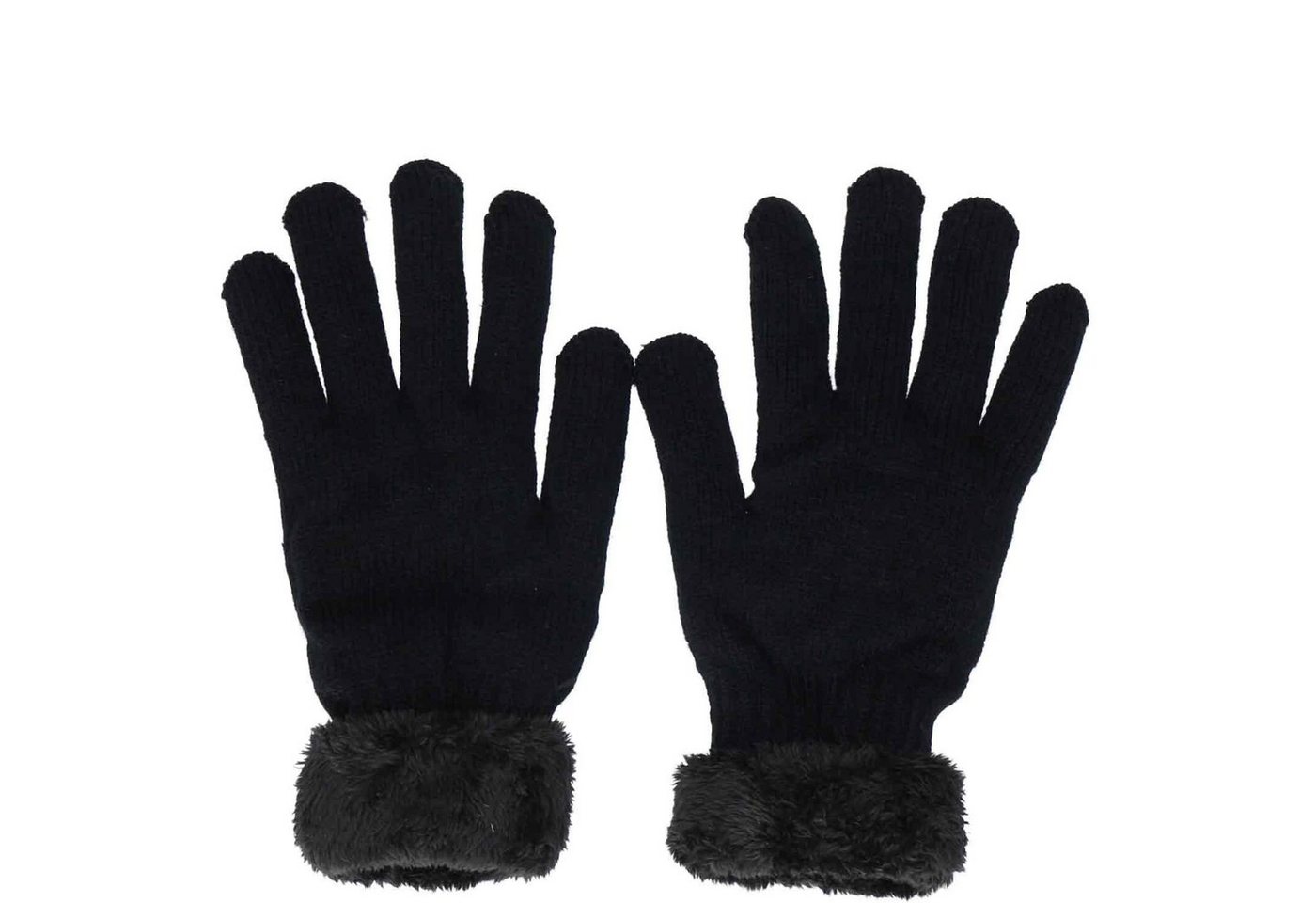 Antonio Strickhandschuhe Antonio Damen Winter Fingerhandschuhe Teddy Futter black von Antonio