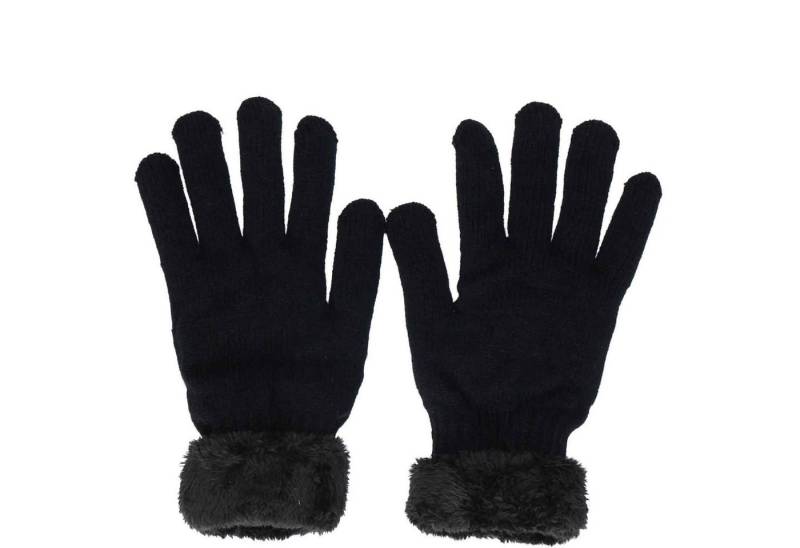 Antonio Strickmütze Antonio Damen Winter Fingerhandschuhe Teddy Futter Black (1-St) von Antonio