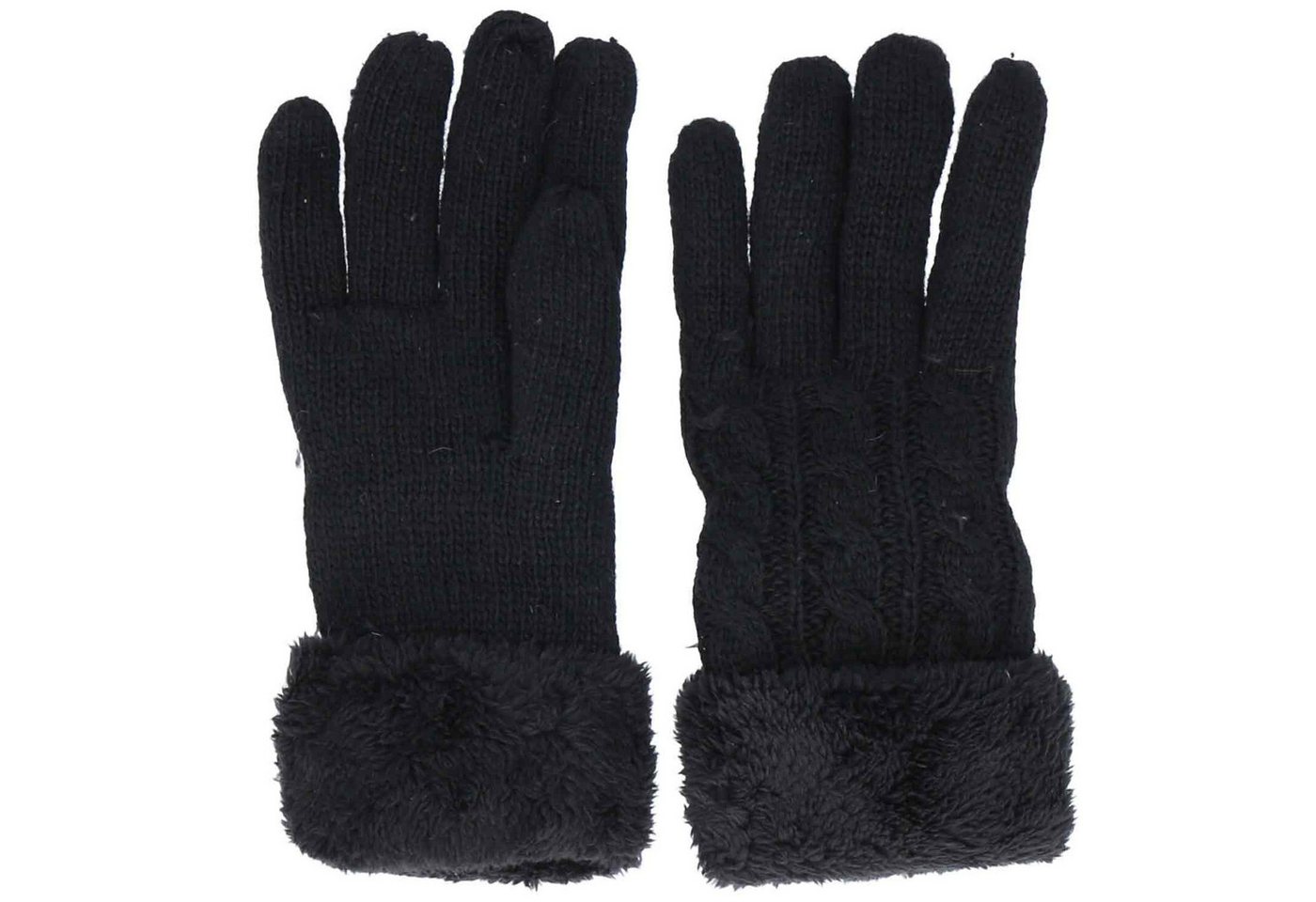 Antonio Strickhandschuhe Antonio Damen Winter Fingerhandschuhe Teddy Futter black von Antonio