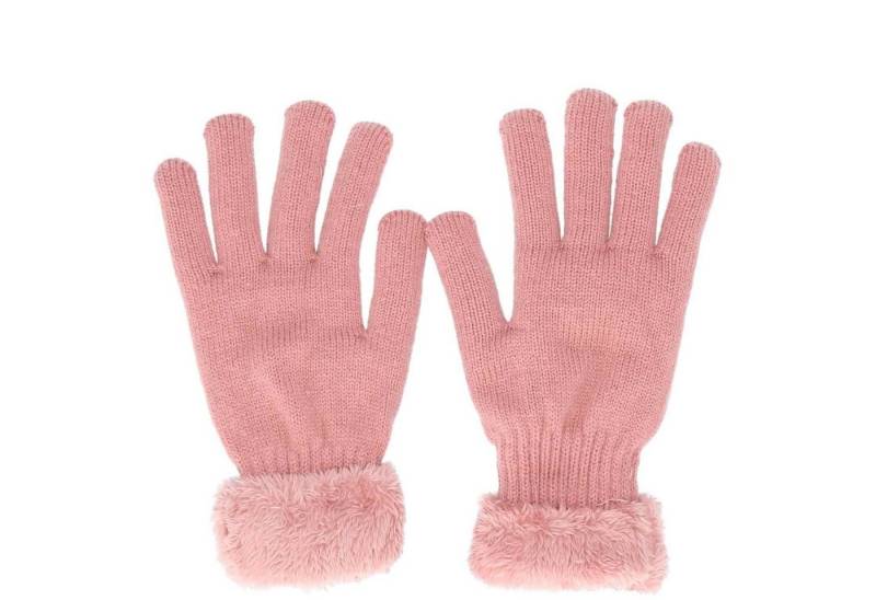 Antonio Strickmütze Antonio Damen Winter Fingerhandschuhe Teddy Futter rose (1-St) von Antonio