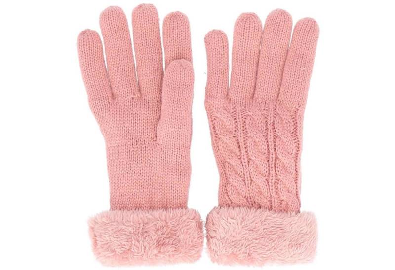 Antonio Strickmütze Antonio Damen Winter Fingerhandschuhe Teddy Futter rose (1-St) von Antonio