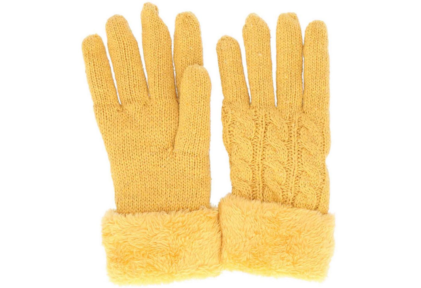 Antonio Strickhandschuhe Antonio Damen Winter Fingerhandschuhe Teddy Futter yellow von Antonio