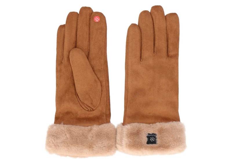 Antonio Strickmütze Antonio Damen Winter Fingerhandschuhe Camel (1-St) von Antonio