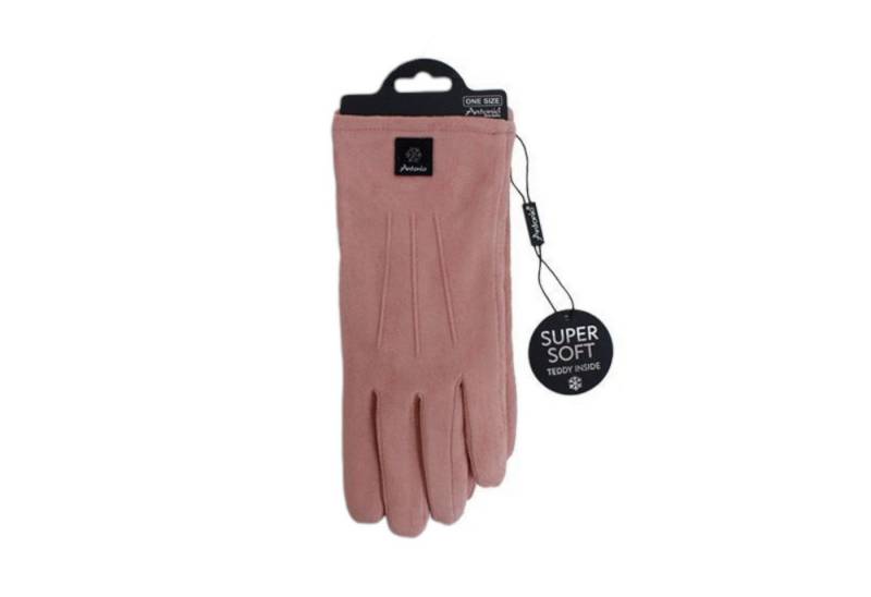 Antonio Strickhandschuhe Fingerhandschuhe mit drei Streifen auf Handrücken » Touchfunktion (Kein Set, 2-St., 1 Paar Handschuhe) Gefütterte Winter Damen Handschuhe » Winterhandschuhe mit Teddyfutter von Antonio