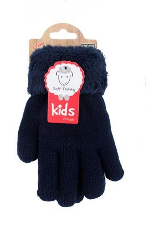 Antonio Strickhandschuhe Kinder Winter Handschuhe, flauschig warme Soft Teddy Füllung (Paar, 2 Einzelne Handschuhe) mit Kunstfell Innenfutter von Antonio