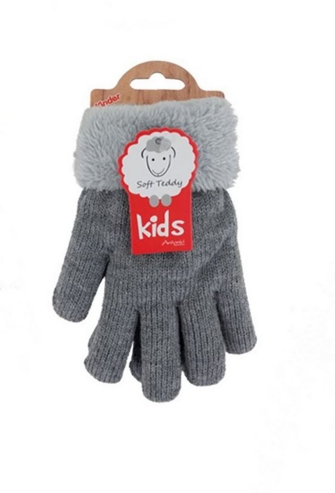 Antonio Strickhandschuhe Kinder Winter Handschuhe, flauschig warme Soft Teddy Füllung (Paar, 2 Einzelne Handschuhe) mit Kunstfell Innenfutter von Antonio