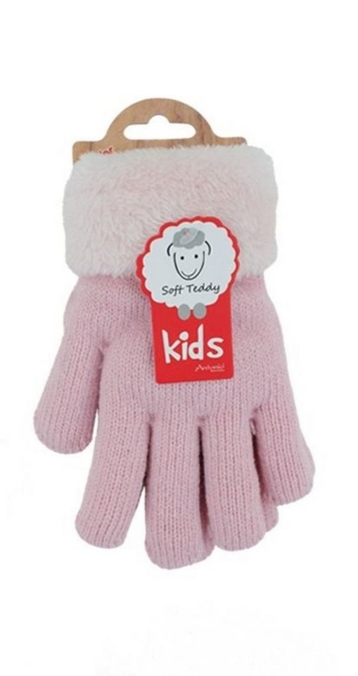 Antonio Strickhandschuhe Kinder Winter Handschuhe, flauschig warme Soft Teddy Füllung (Paar, 2 Einzelne Handschuhe) mit Kunstfell Innenfutter von Antonio