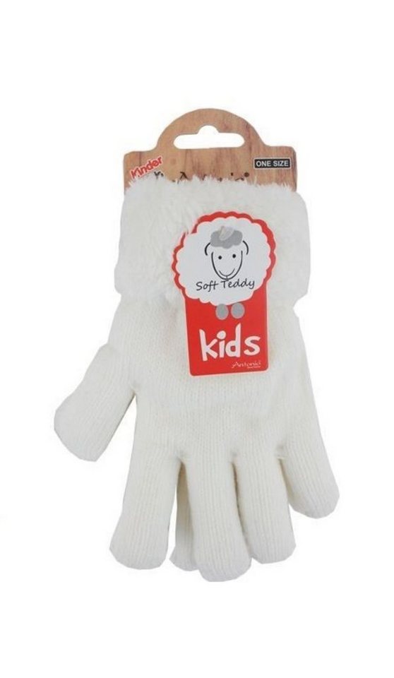 Antonio Strickhandschuhe Kinder Winter Handschuhe, flauschig warme Soft Teddy Füllung (Paar, 2 Einzelne Handschuhe) mit Kunstfell Innenfutter von Antonio