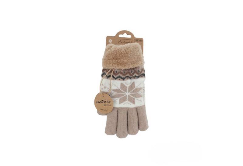 Antonio Strickhandschuhe Winter Damen Handschuhe » Fingerhandschuhe Schneeflocke (2 Handschuhe, 2-St., 1 Paar) Gefütterte Teddy Winterhandschuhe » Strickhandschuhe flauschig & warm von Antonio