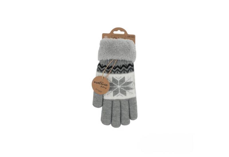 Antonio Strickhandschuhe Winter Damen Handschuhe » Fingerhandschuhe Schneeflocke (2 Handschuhe, 2-St., 1 Paar) Gefütterte Teddy Winterhandschuhe » Strickhandschuhe flauschig & warm von Antonio