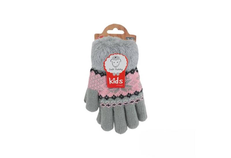 Antonio Strickhandschuhe Kinder Winter Handschuhe » Fingerhandschuhe Norweger Stern (1 Paar, 2-St., 1 Paar) » Strickhandschuhe warm gefütterte » Soft Teddy Kinderhandschuhe von Antonio